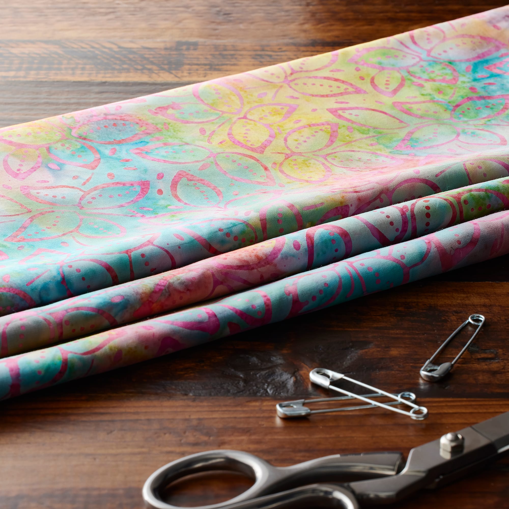 Feldman Premium Indonesian Batik Pastel Leaves Fabric